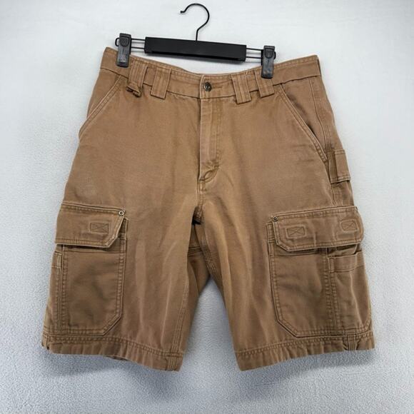 Duluth Trading Shorts Men's 32 Brown Fire Hose Cargo Baggy Canvas Heavyweight - Picture 1 of 7